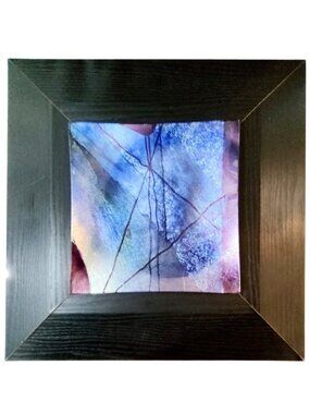 Framed Square Art Glass Wall Mounted Fused Dichroic